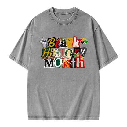 Pagewings Black History Month Unisex Washed T-shirt
