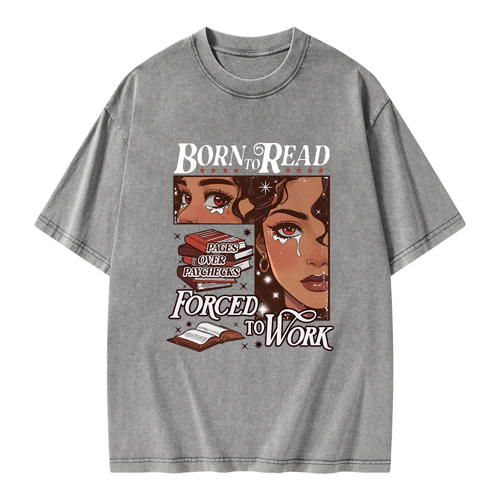 Pagewings Born to Read Bookish Unisex Washed T-shirt
