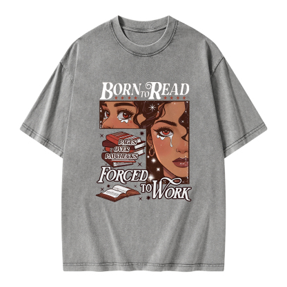 Pagewings Born to Read Bookish Unisex Washed T-shirt