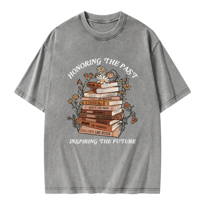 Pagewings Honoring The Past Inspiring The Future Unisex Washed T-shirt
