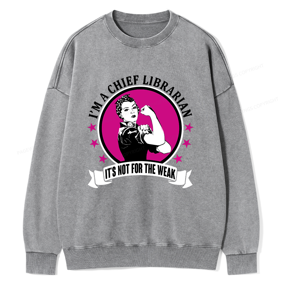 Pagewings Chief Librarian on Women's T-Shirt Unisex Washed Sweatshirt