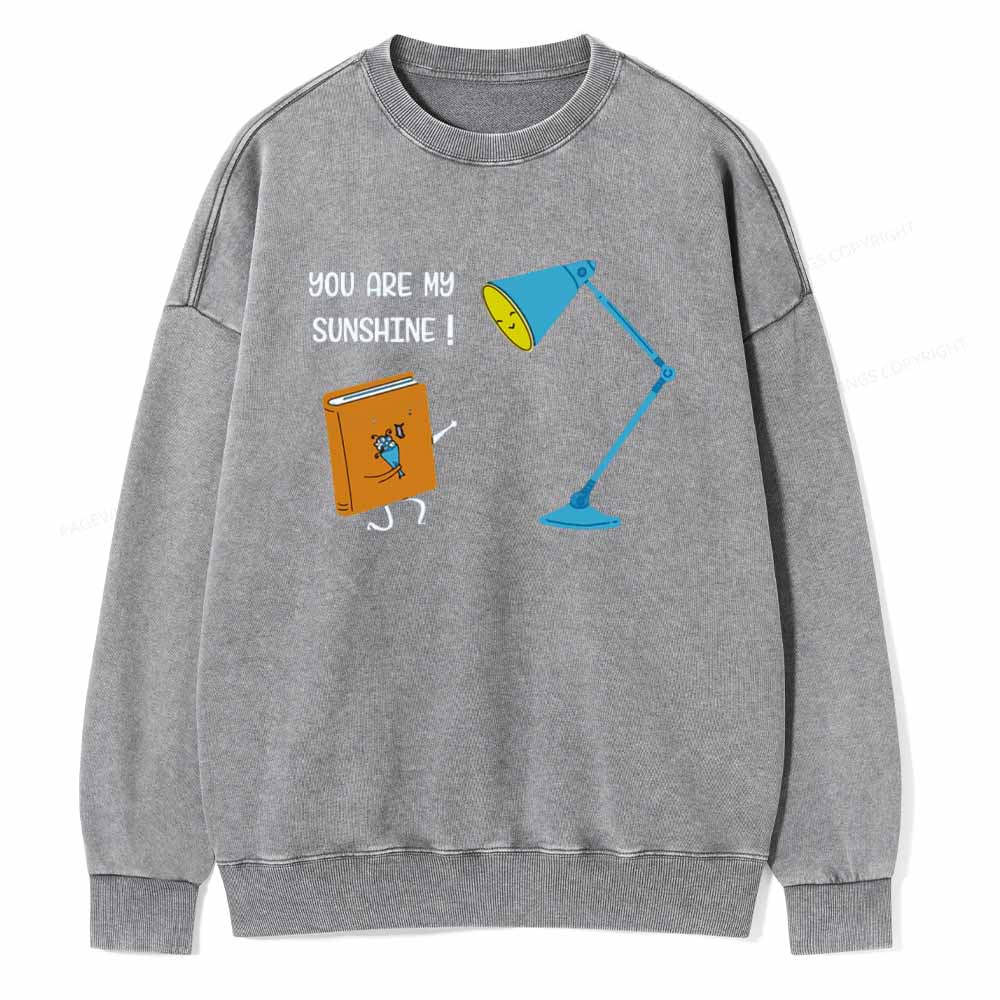 Pagewings You Are My Sunshine book Unisex Washed Sweatshirt