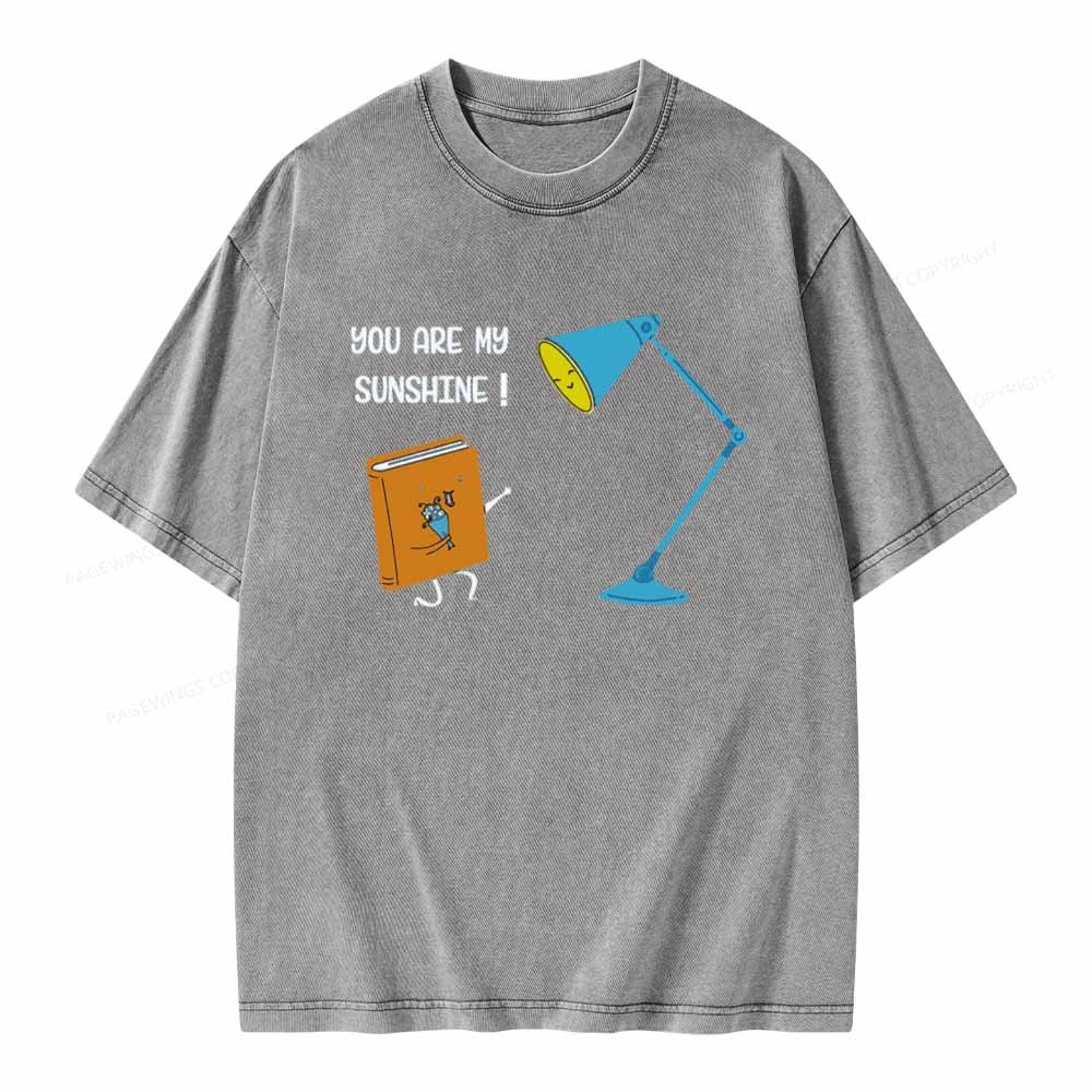 Pagewings You Are My Sunshine book Unisex Washed T-shirt