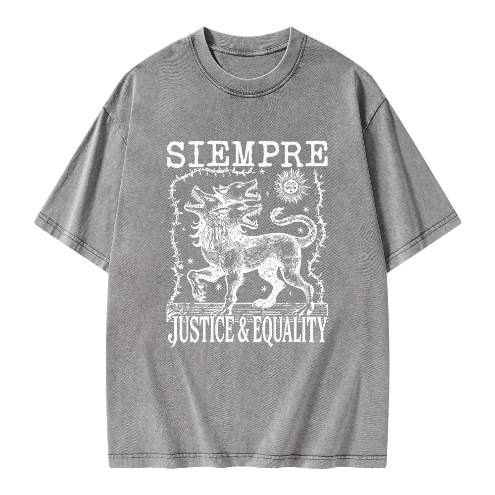 Pagewings Siempre Justice Equality Unisex Washed T-shirt
