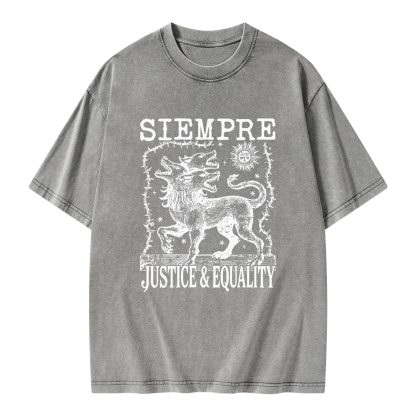 Pagewings Siempre Justice Equality Unisex Washed T-shirt
