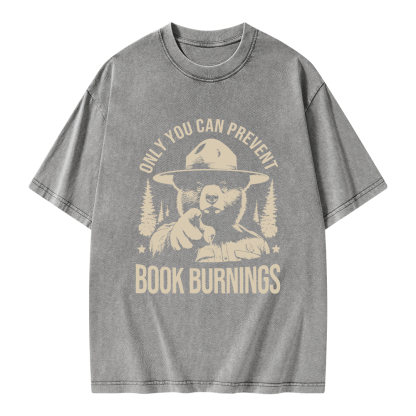 Pagewings Only You Can Prevent Book Burnings Unisex Washed T-shirt