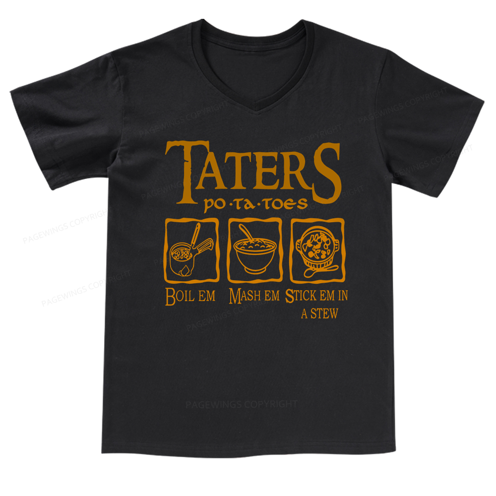Pagewings Taters PoTaToes V-neck T-shirt