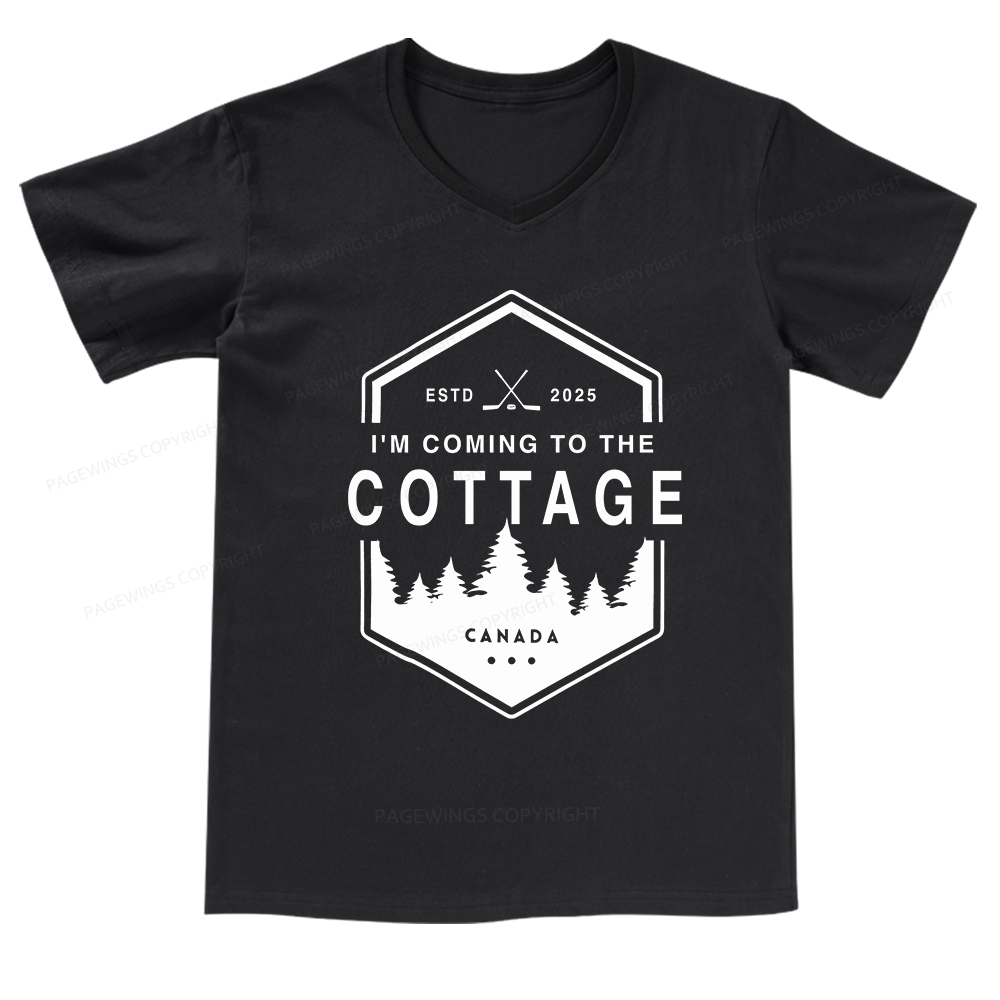Pagewings Coming To The Cottage V-neck T-shirt