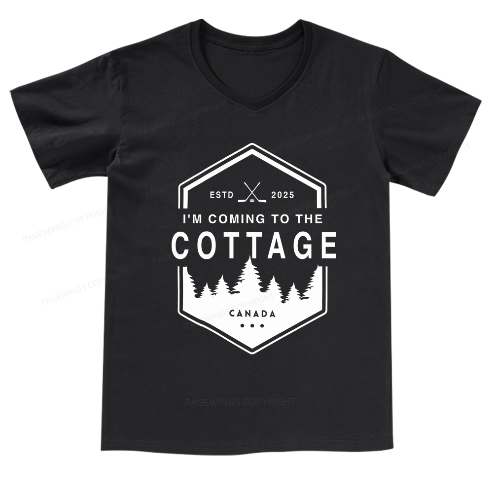 Pagewings Coming To The Cottage V-neck T-shirt