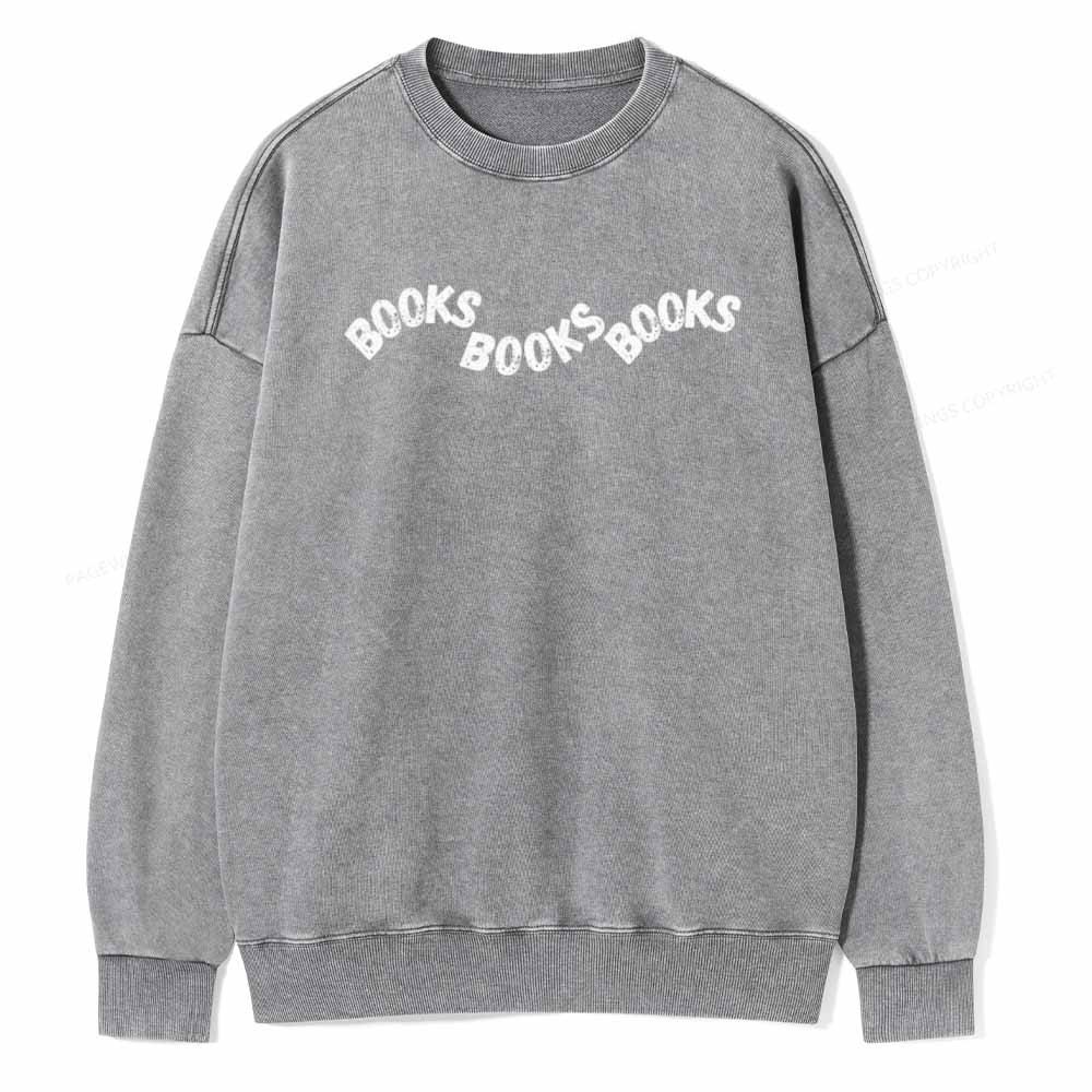 Pagewings Books books books Unisex Washed Sweatshirt