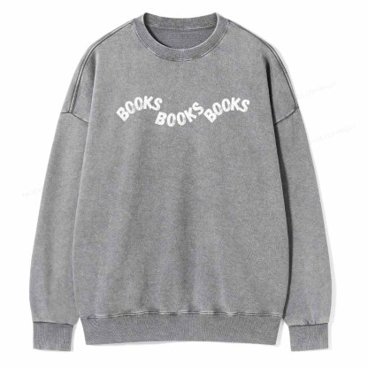 Pagewings Books books books Unisex Washed Sweatshirt