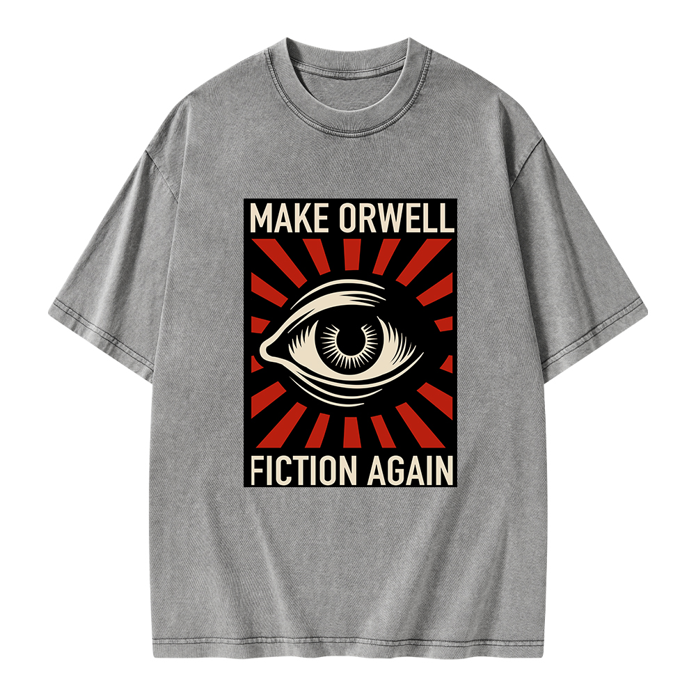 Pagewings Make Orwell Fiction Again Unisex Washed T-shirt