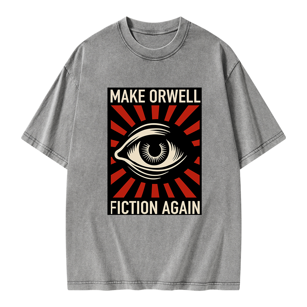 Pagewings Make Orwell Fiction Again Unisex Washed T-shirt