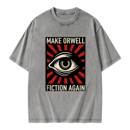 Pagewings Make Orwell Fiction Again Unisex Washed T-shirt
