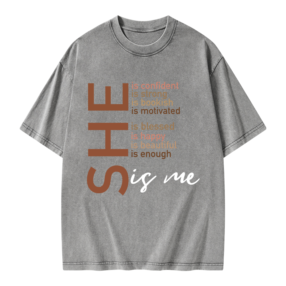 Pagewings Black Women She Is Me Unisex Washed T-shirt