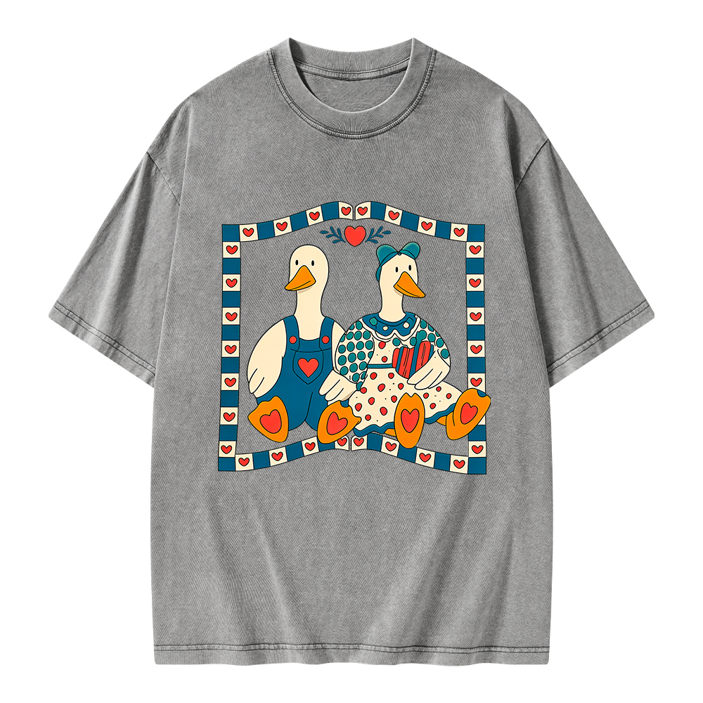 Pagewings Vintage Bookish Goose Unisex Washed T-shirt