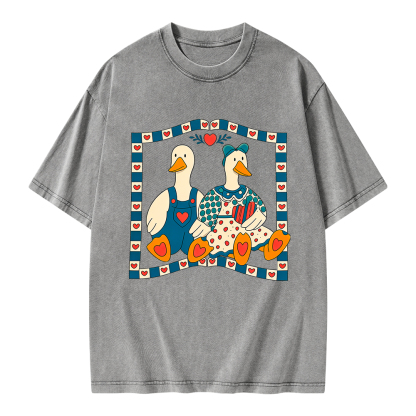 Pagewings Vintage Bookish Goose Unisex Washed T-shirt