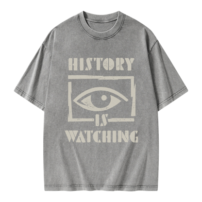 Pagewings History Is Watching Unisex Washed T-shirt