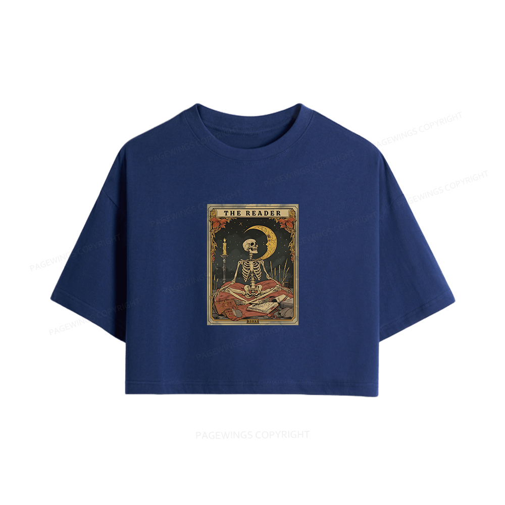 Pagewings The Reader Tarot Card Women Crop Tops