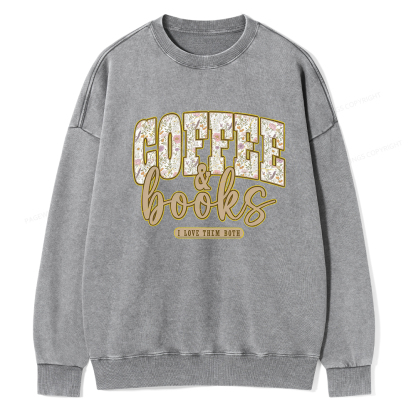 Pagewings Coffee And Books Washed Sweatshirt