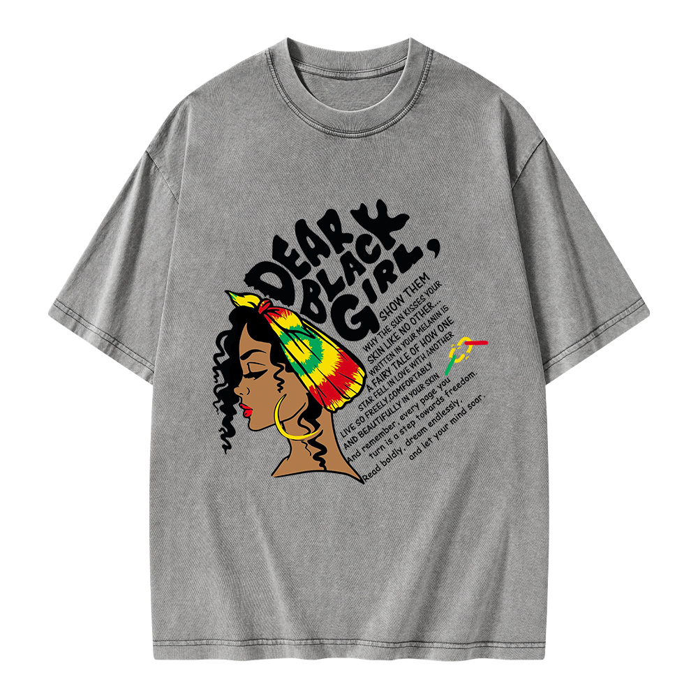 Pagewings Dear Black Girl Unisex Washed T-shirt