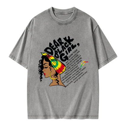 Pagewings Dear Black Girl Unisex Washed T-shirt