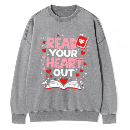 Pagewings Read Your Heart Out Valentine Washed Sweatshirt