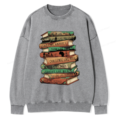 Pagewings Black History Month Books Washed Sweatshirt