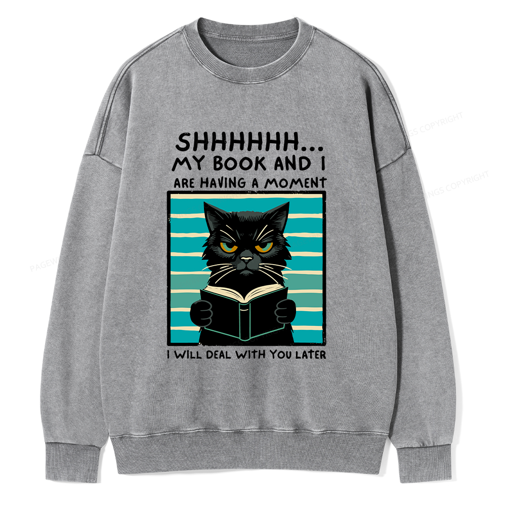 Pagewings My Book And I Are Having A Moment Washed Sweatshirt