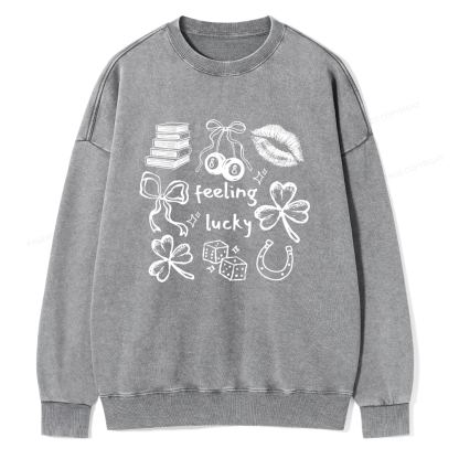 Pagewings Feeling Lucky St. Patrick's Day Washed Sweatshirt