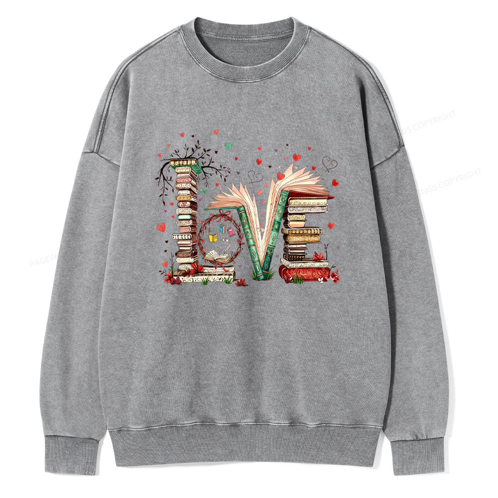 Pagewings Book Lover Washed Sweatshirt