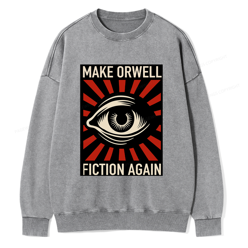 Pagewings Make Orwell Fiction Again Washed Sweatshirt