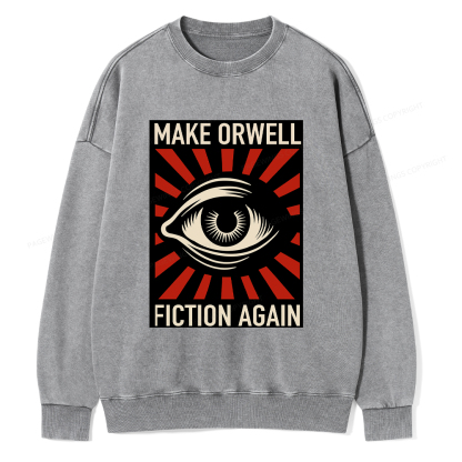 Pagewings Make Orwell Fiction Again Washed Sweatshirt