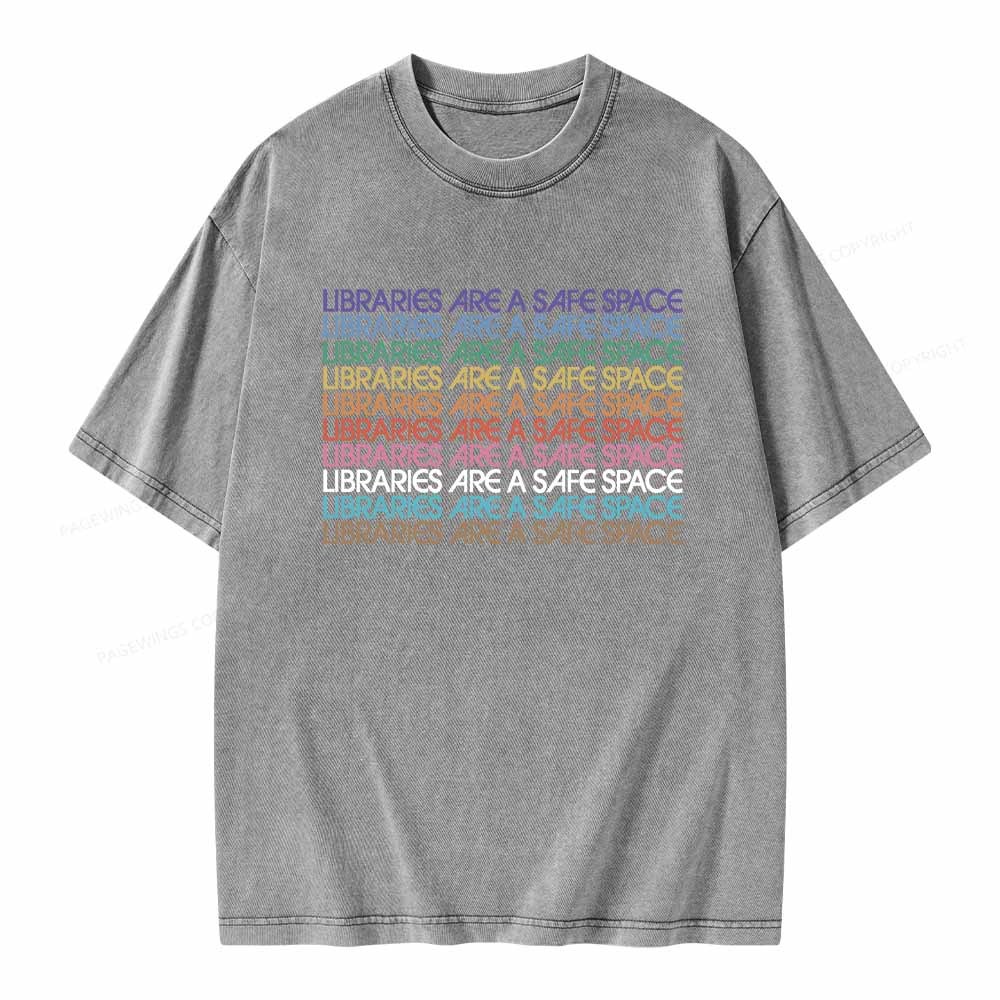 Pagewings Libraries Are For Everyone Unisex Washed T-shirt