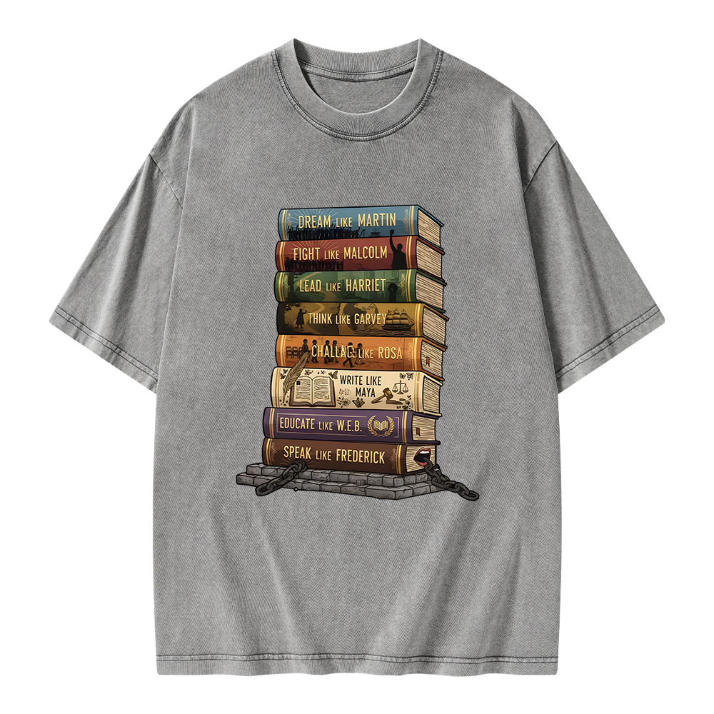 Pagewings Black History Books Unisex Washed T-shirt