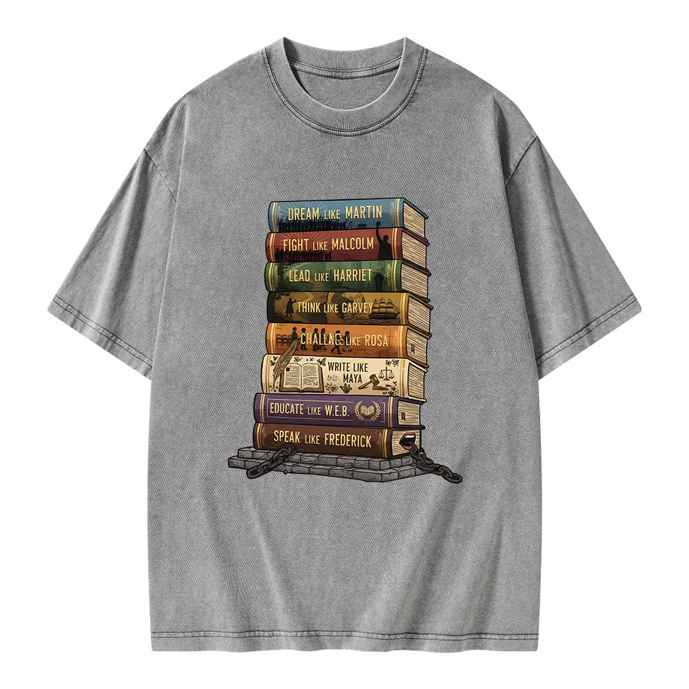 Pagewings Black History Books Unisex Washed T-shirt
