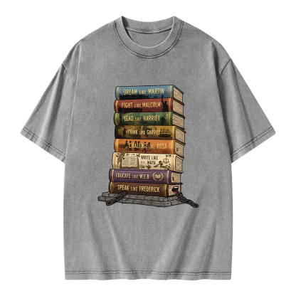 Pagewings Black History Books Unisex Washed T-shirt