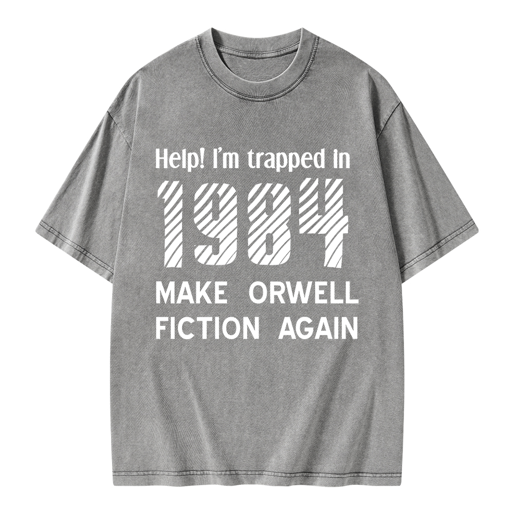 Pagewings Make Orwell Fiction Again Unisex Washed T-shirt