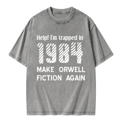 Pagewings Make Orwell Fiction Again Unisex Washed T-shirt