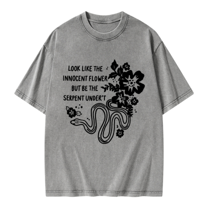 Pagewings Look Like The Innocent Flower Unisex Washed T-shirt