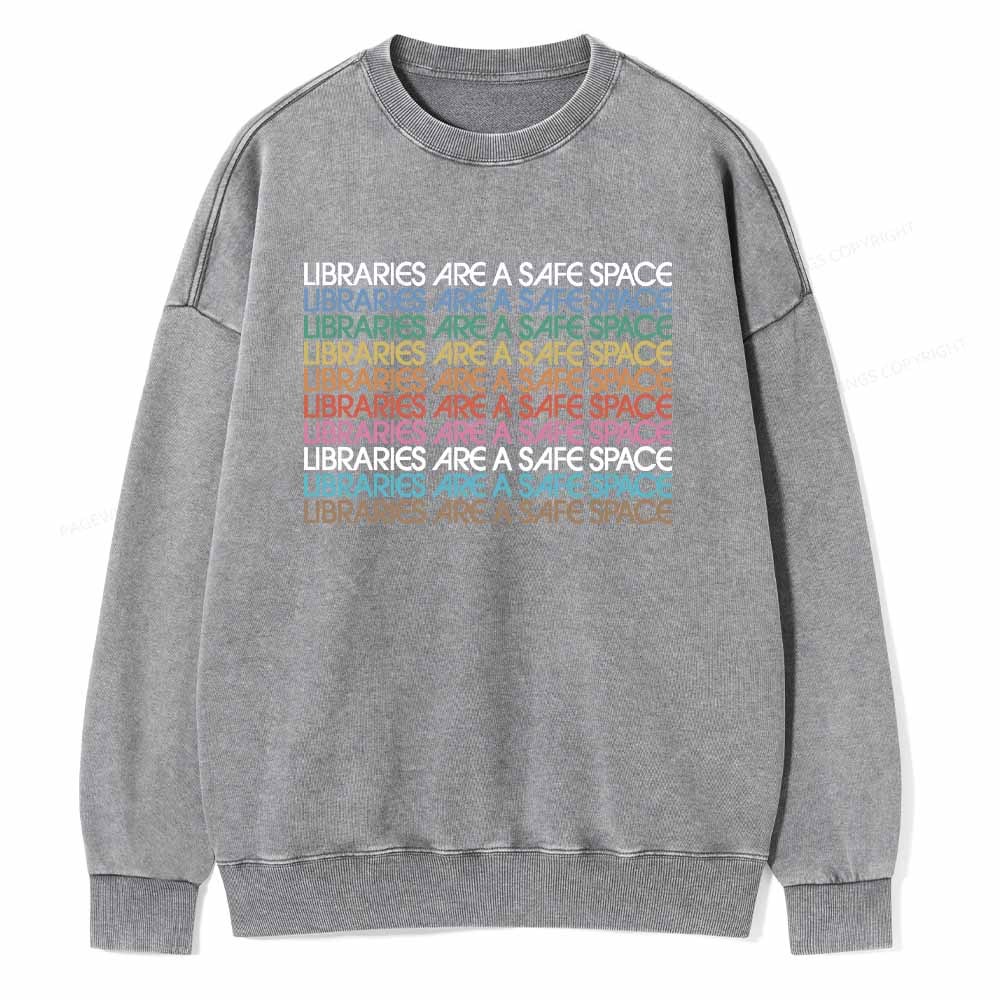Pagewings Libraries Are For Everyone Unisex Washed Sweatshirt