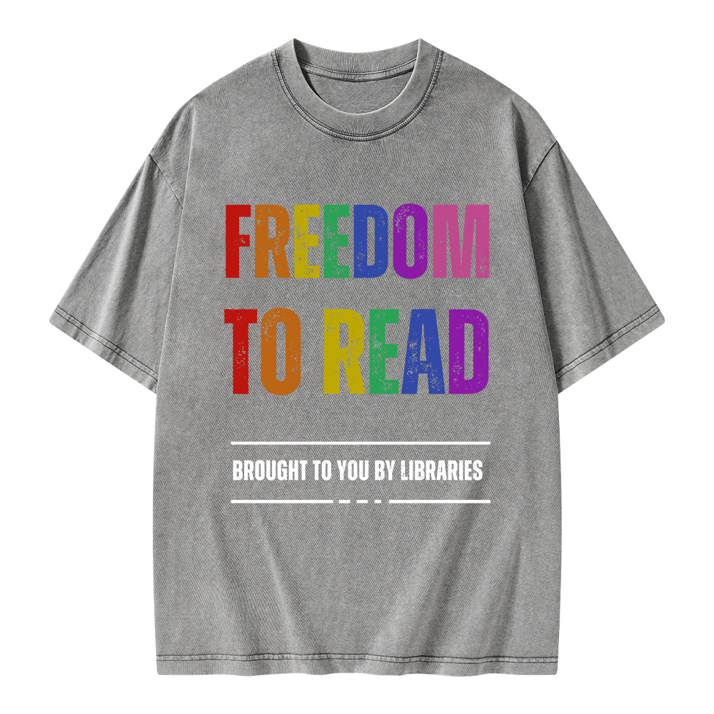 Pagewings Freedom to Read Unisex Washed T-shirt