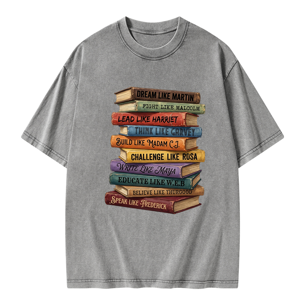 Pagewings Black History Book Unisex Washed T-shirt