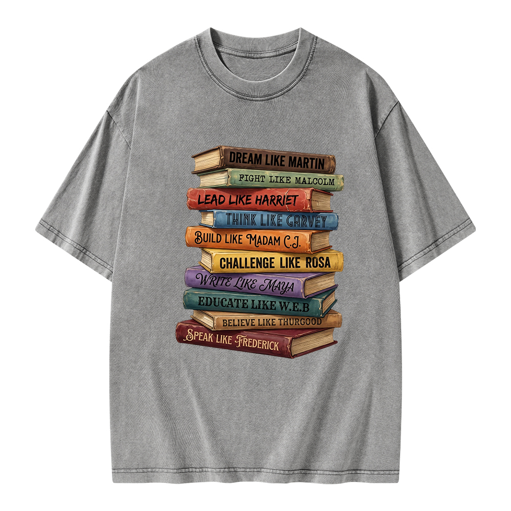 Pagewings Black History Book Unisex Washed T-shirt