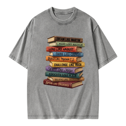 Pagewings Black History Book Unisex Washed T-shirt