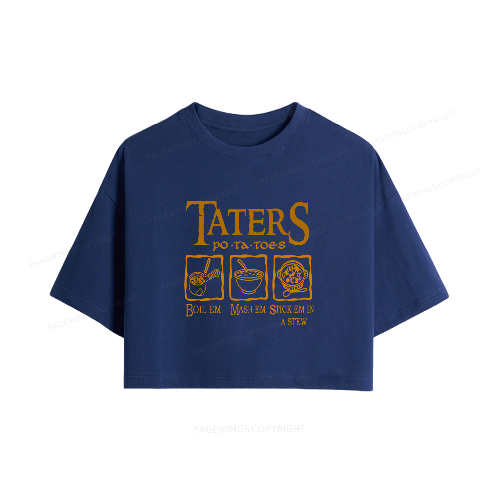 Pagewings Taters PoTaToes Women Crop Tops