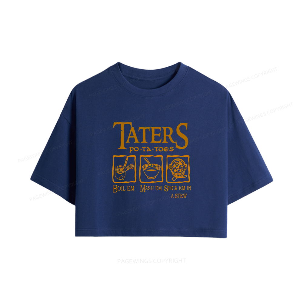 Pagewings Taters PoTaToes Women Crop Tops