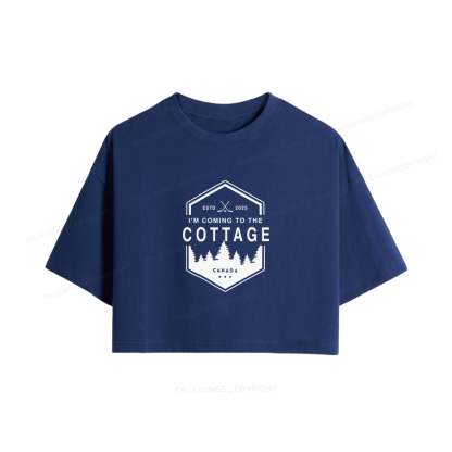 Pagewings Coming To The Cottage Women Crop Tops