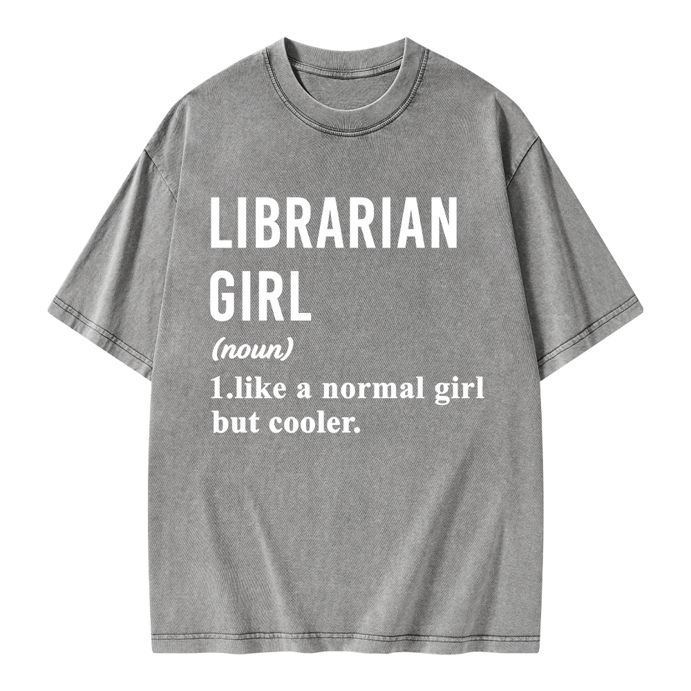 Pagewings Librarian Girl Unisex Washed T-shirt