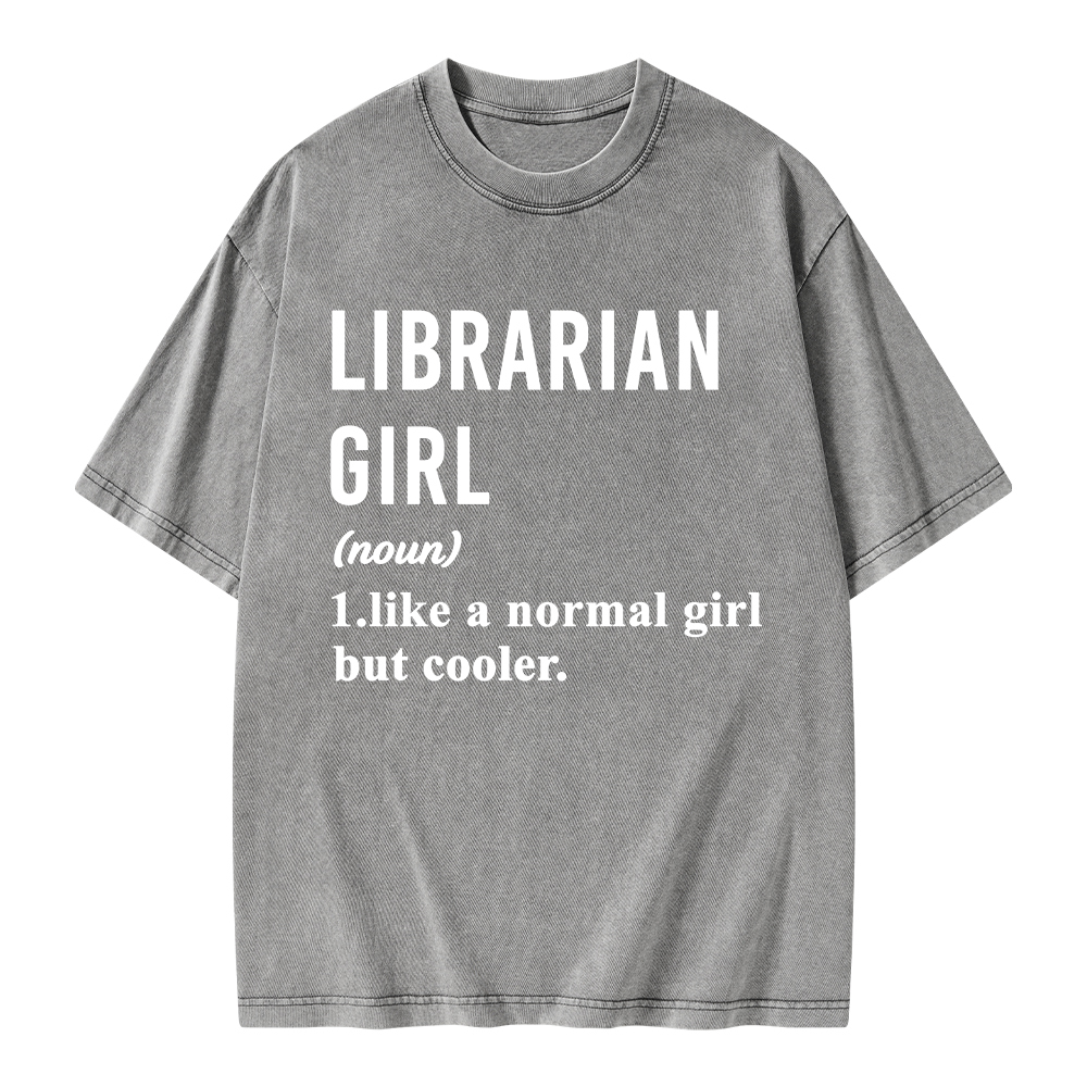 Pagewings Librarian Girl Unisex Washed T-shirt